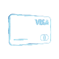 Visa Zahlungsmethode im Neon-Stil bei Roby Casino Echtgeld